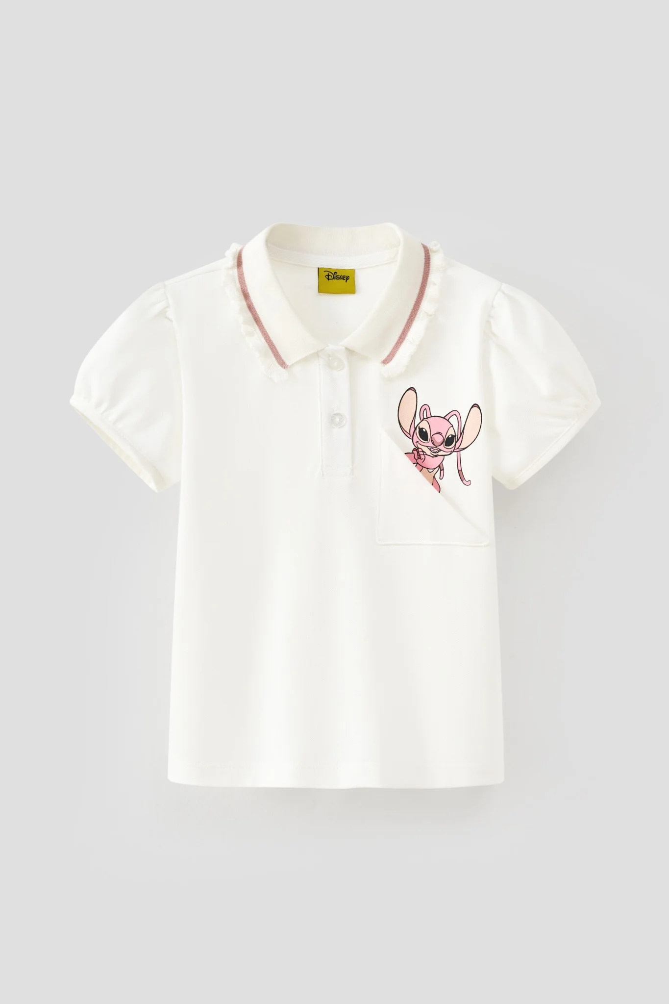 Áo thun Polo Stitch ngắn tay bé gái Rabity 501.014