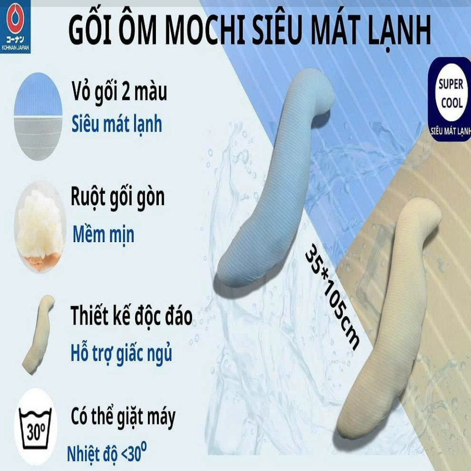 KOHNAN - 24 Gối ôm mochi siêu mátlạnh