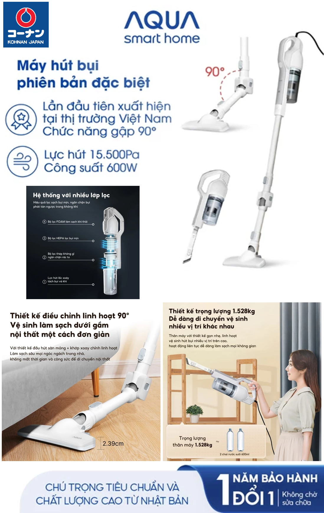 KOHNAN BÌNH TÂN-MÁY HÚT BỤI AQUA AQS-CCXL8R-6952605502288