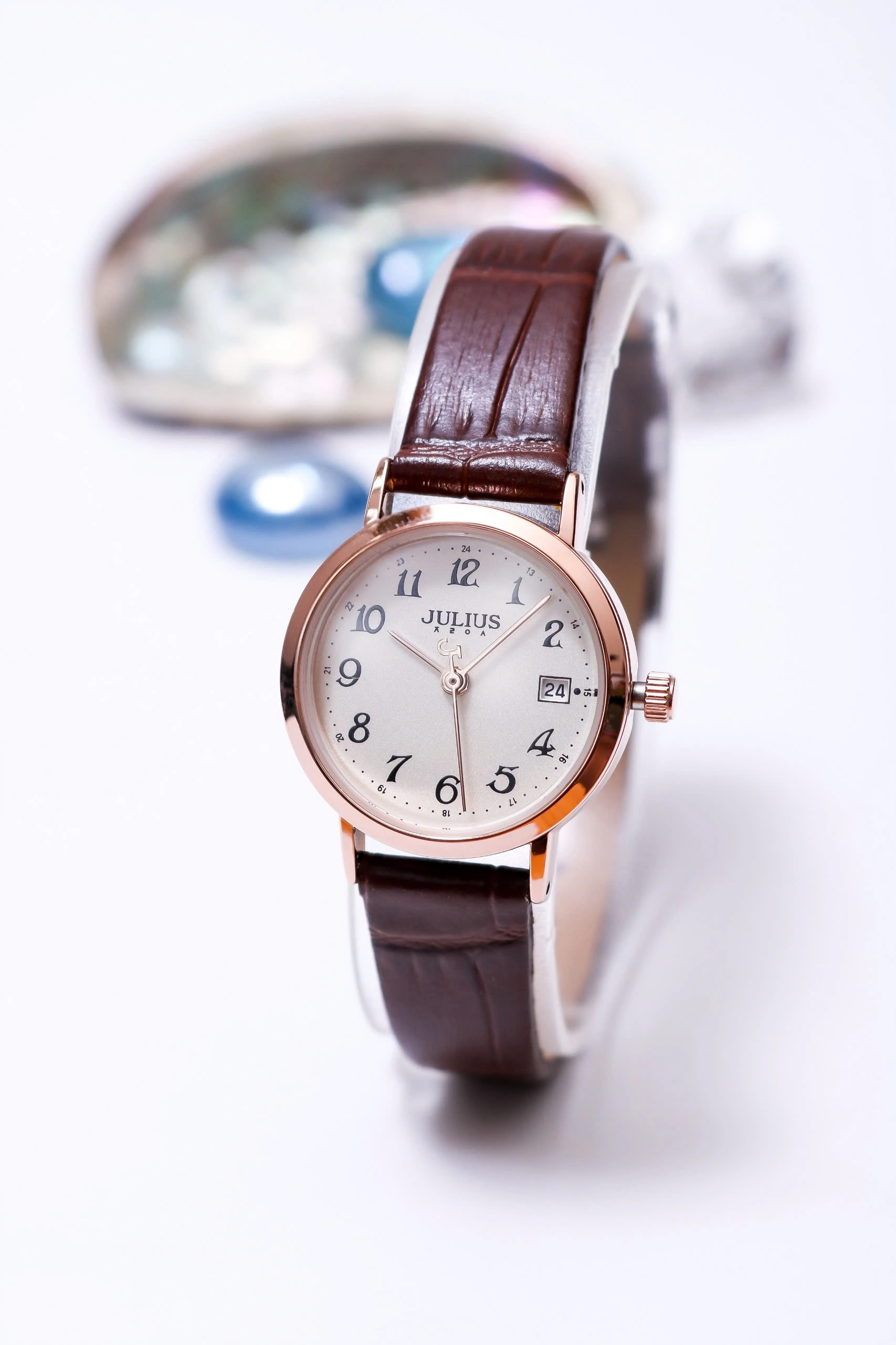 Đồng hồ Nữ Julius Hàn Quốc JA-1404B (NÂU MẶT TRẮNG)