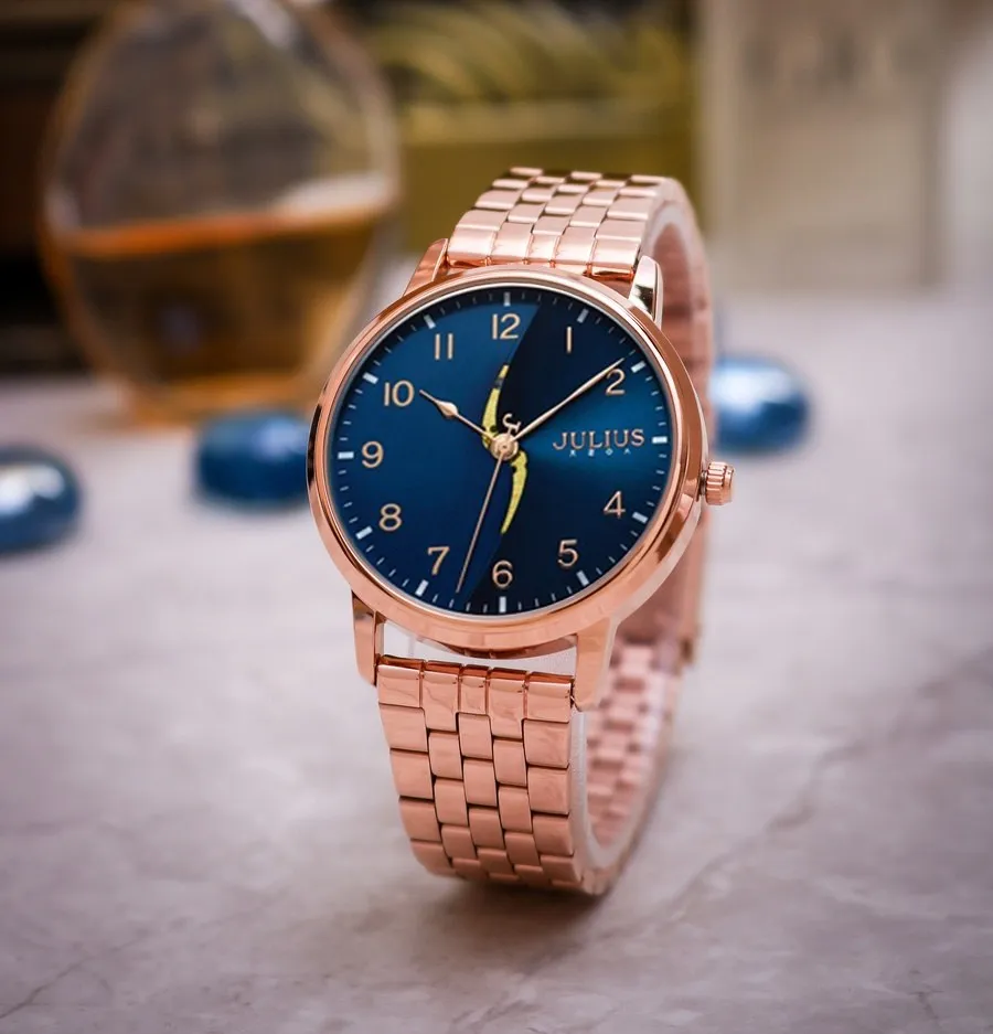 Đồng Hồ Nam Julius JA-1265MC Hàn Quốc Dây Thép (Xanh)