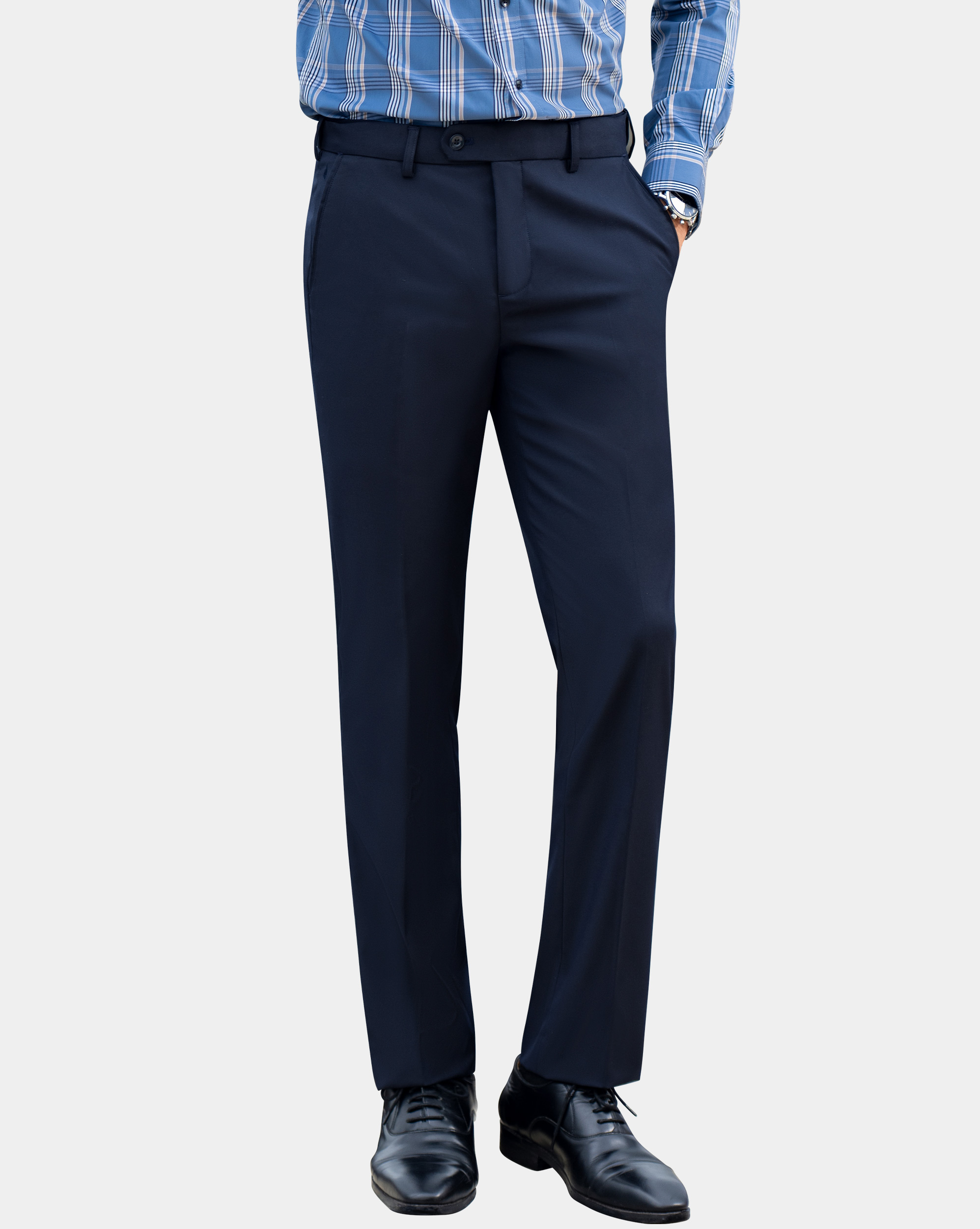 Quần âu nam cạp chun màu xanh tím than 4003T