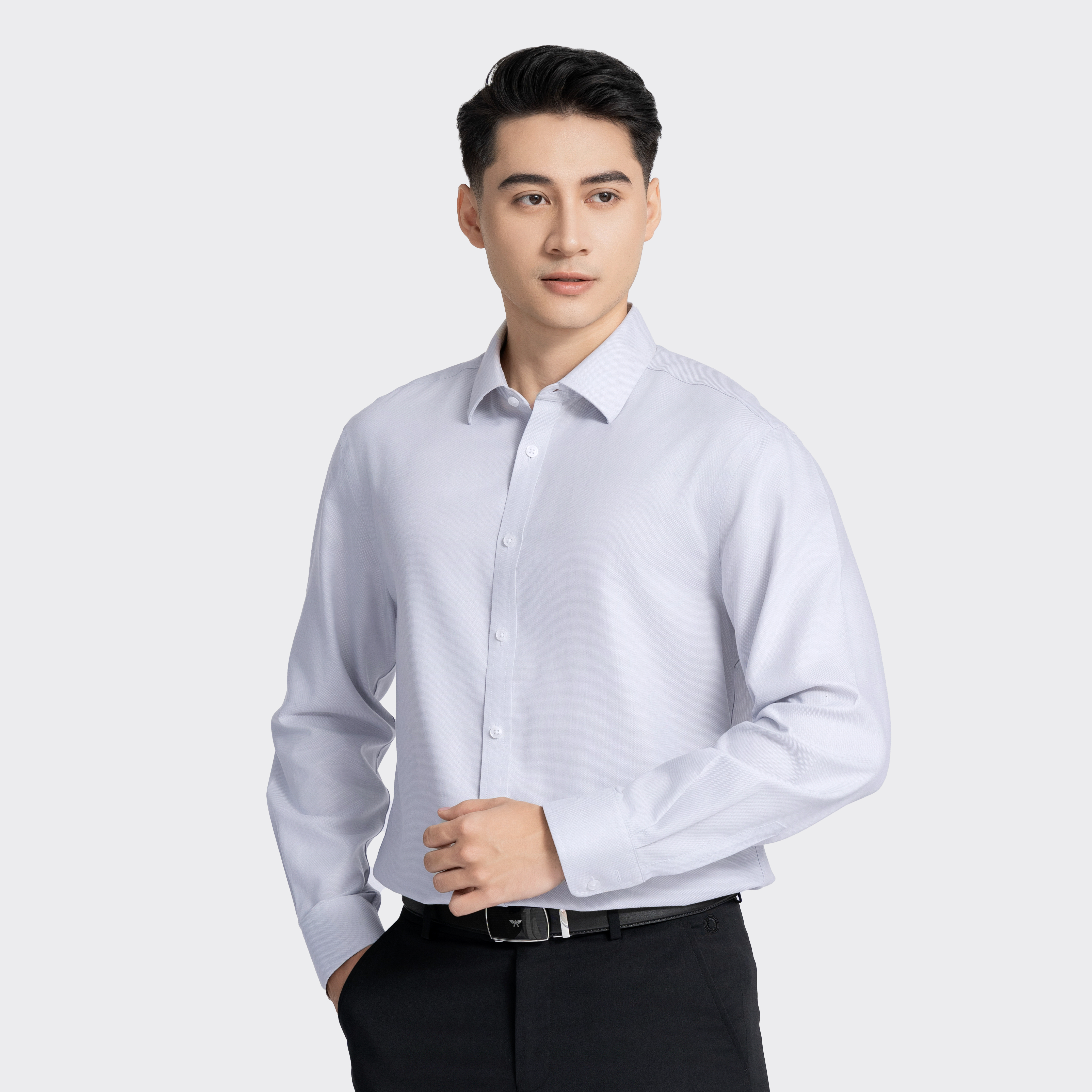Aristino - Áo Sơ Mi Trắng Nam Garment Dipping Aristino Business 1LS0580Z