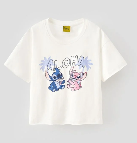 Áo thun Stitch ngắn tay bé gái Rabity 500.093