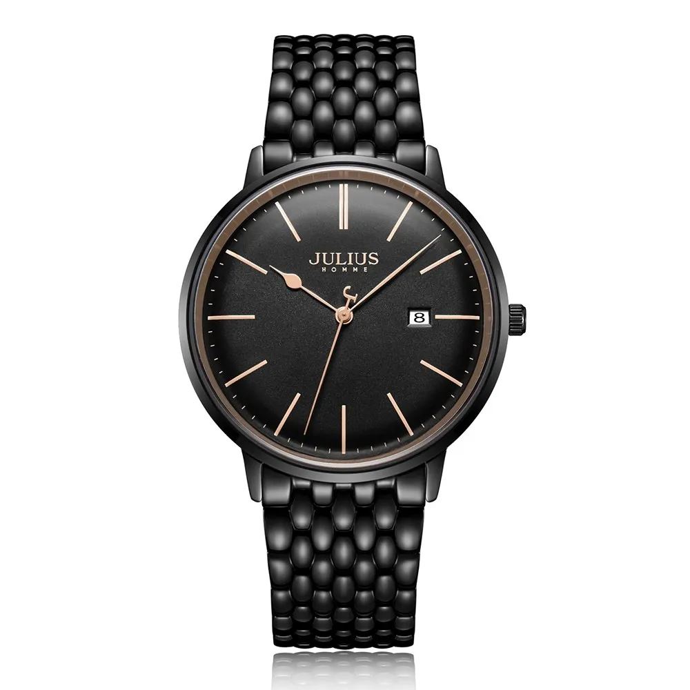 Đồng Hồ Nam JAH-130D Julius Hàn Quốc Dây Thép (Đen)