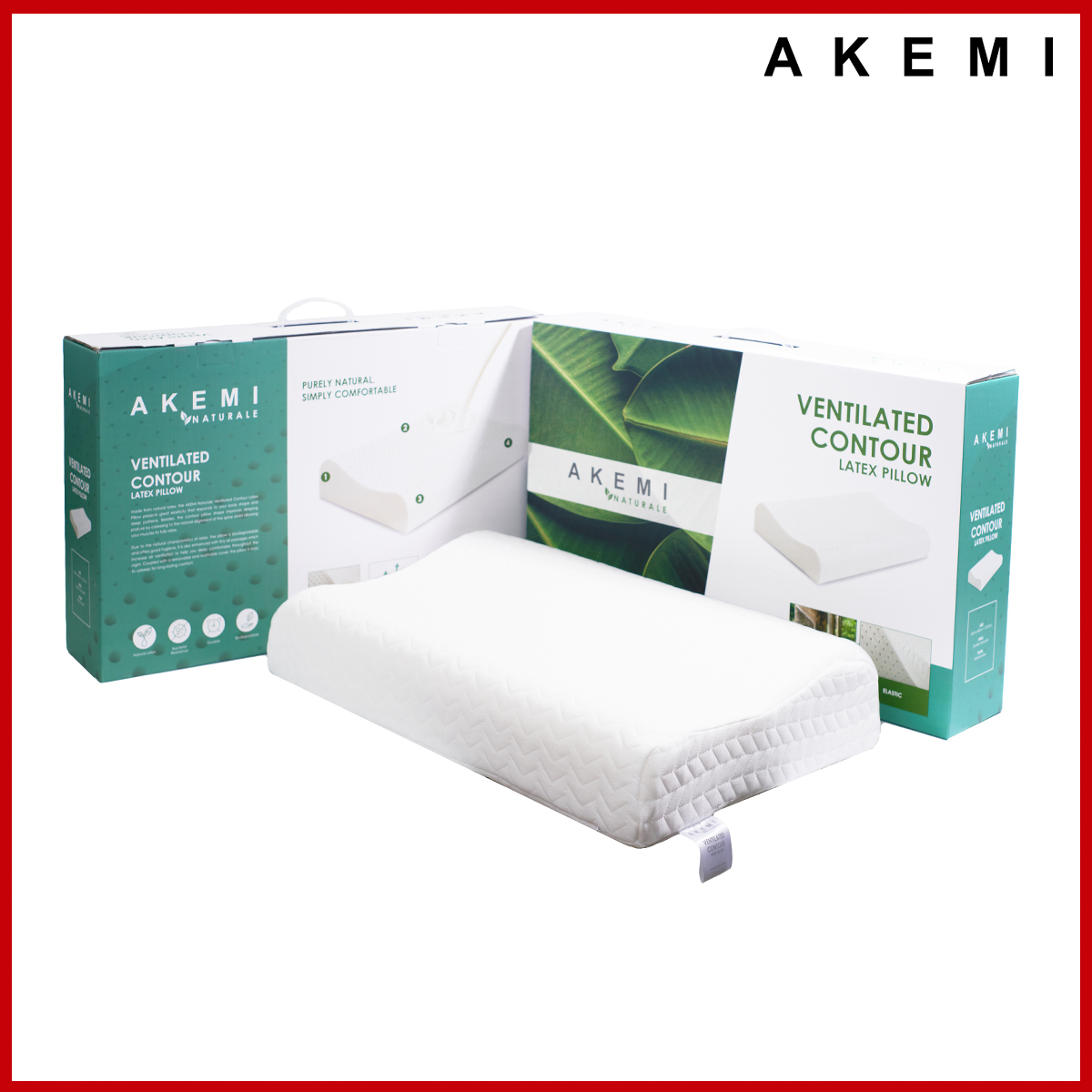 AKEMI - Gối nằm Akemi Naturale Ventilated Contour Latex Pillow