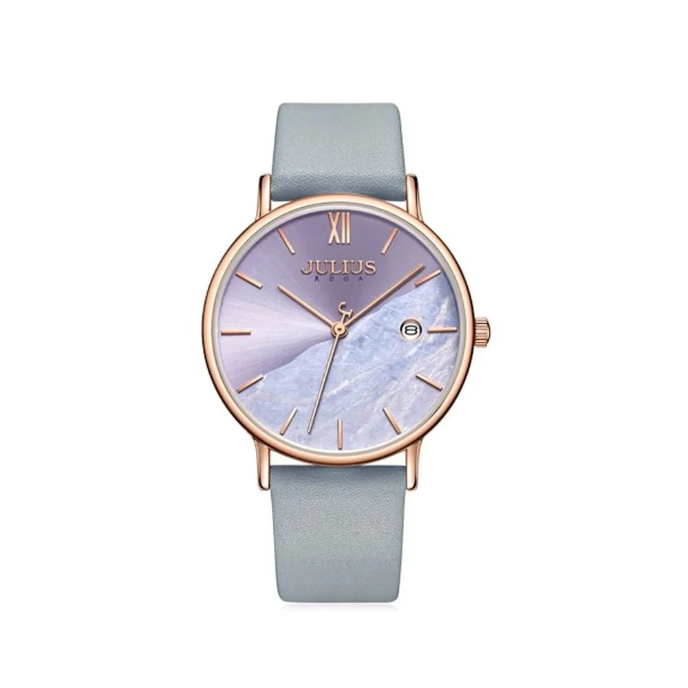 Đồng Hồ Nữ JA-1312B Julius Hàn Quốc Dây Da (Xanh)