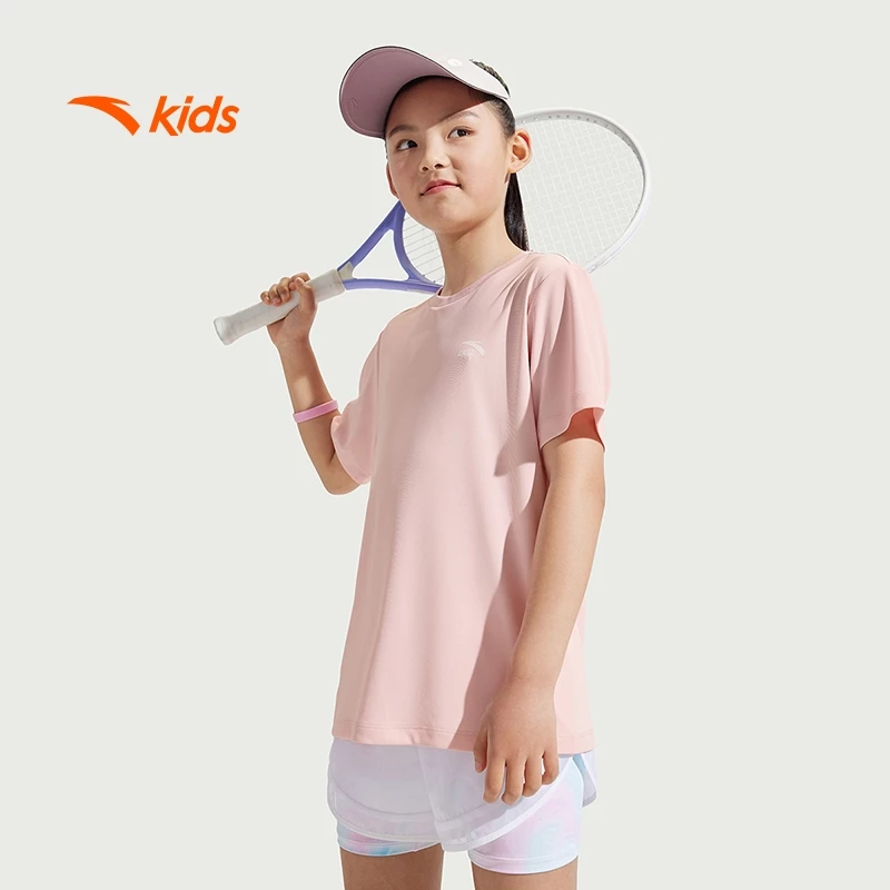 Anta Kids - Áo phông bé gái thời trang thể thao size 110-165 Anta Kids A725B7108-9