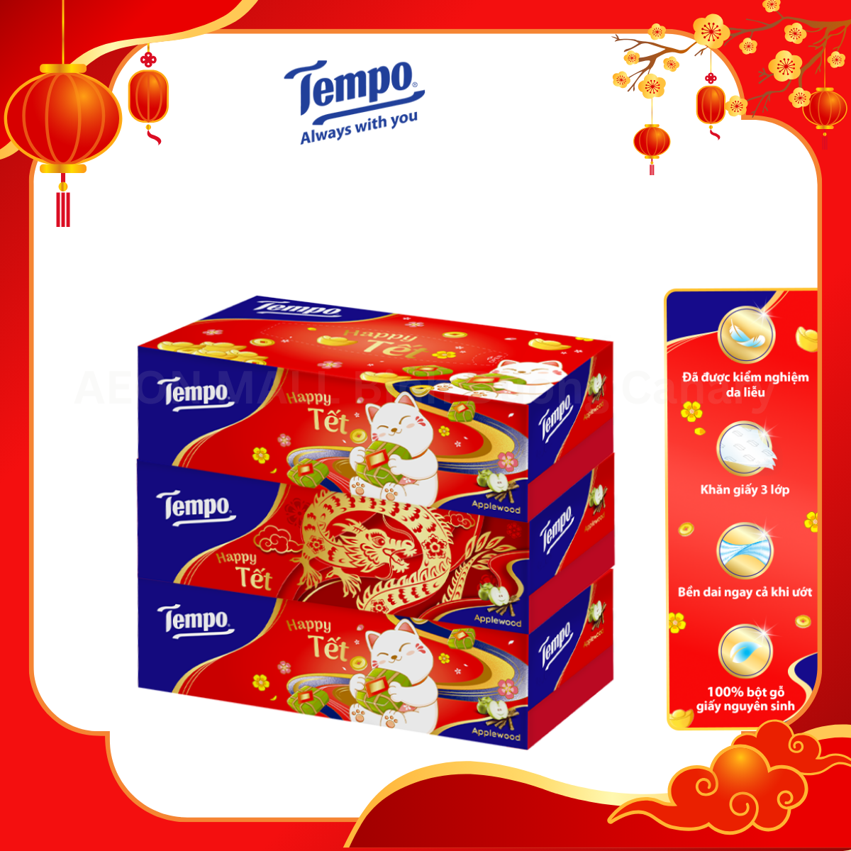 KOHNAN - Khăn Giấy Hộp Tempo không mùi 90 tờ