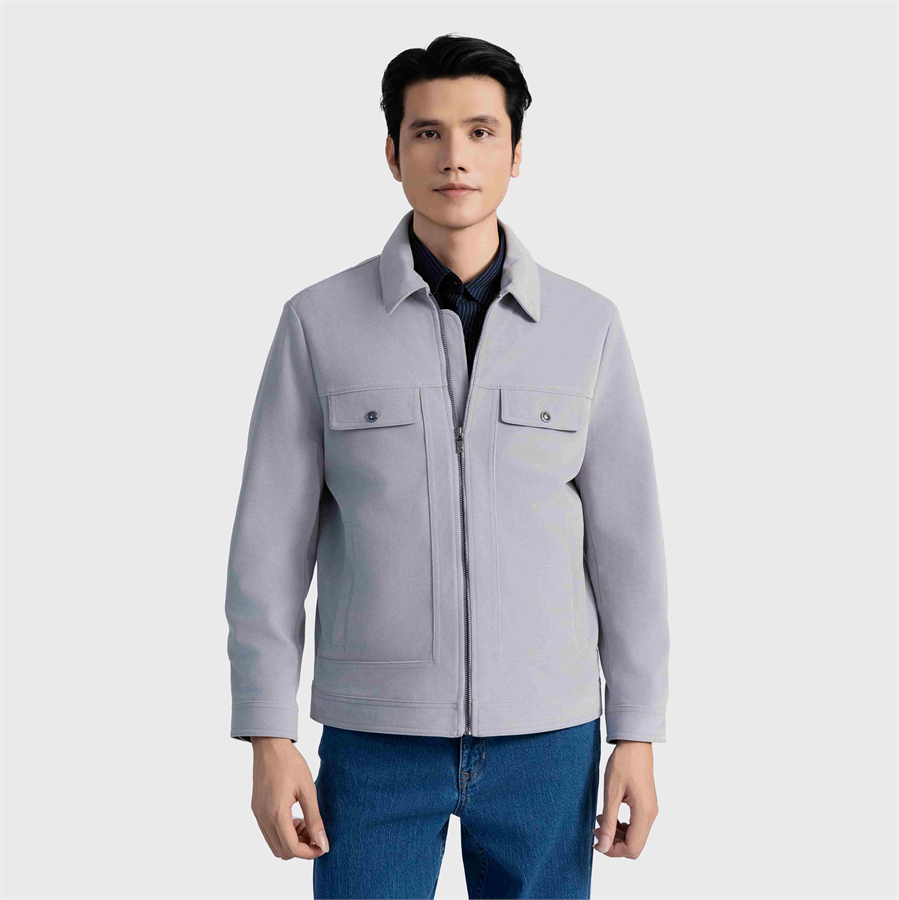 Áo khoác 2 lớp cổ Đức Aristino dạng khuy bấm tiện lợi AJK045BZ