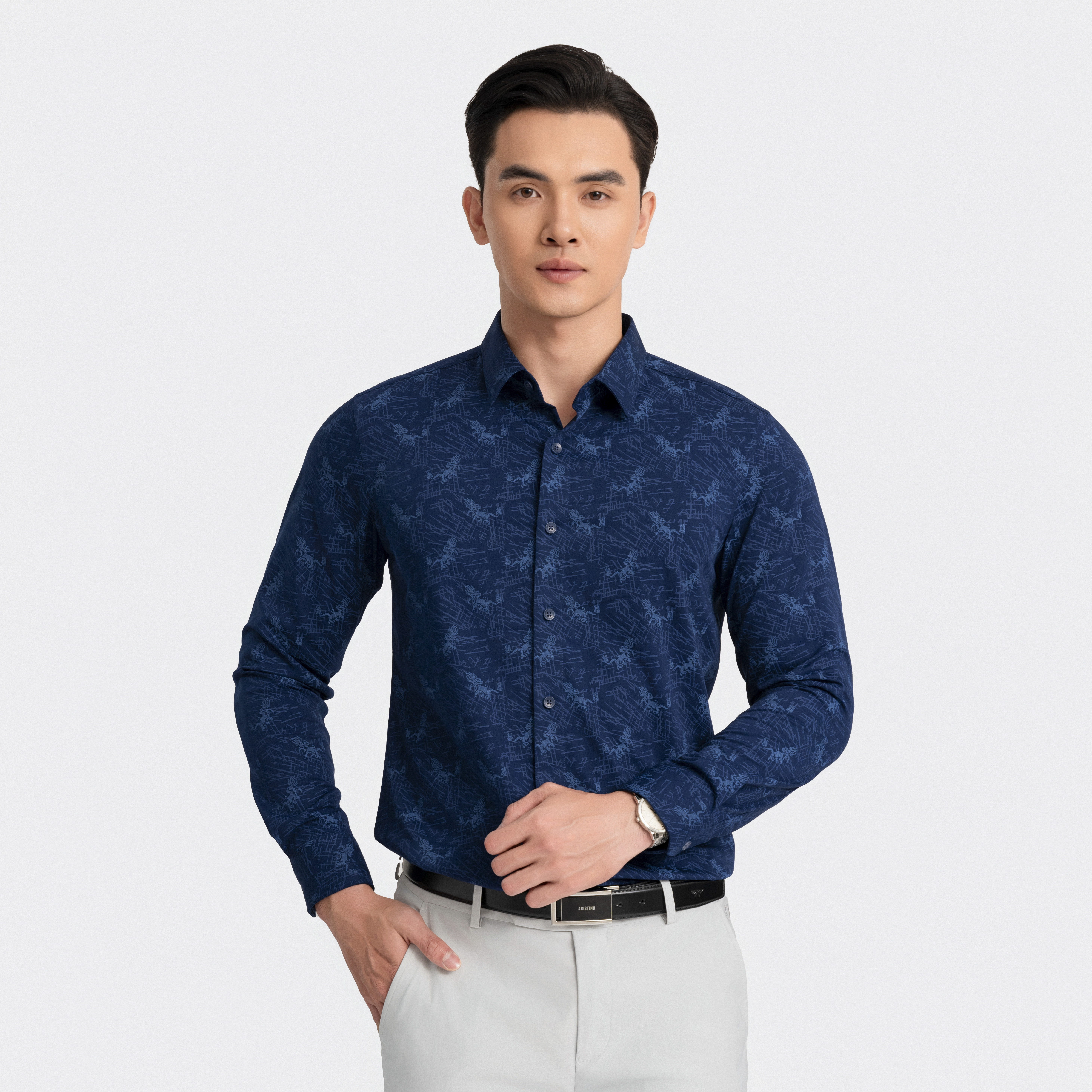 Aristino Áo Sơ Mi Họa Tiết Nam ALS1770Z