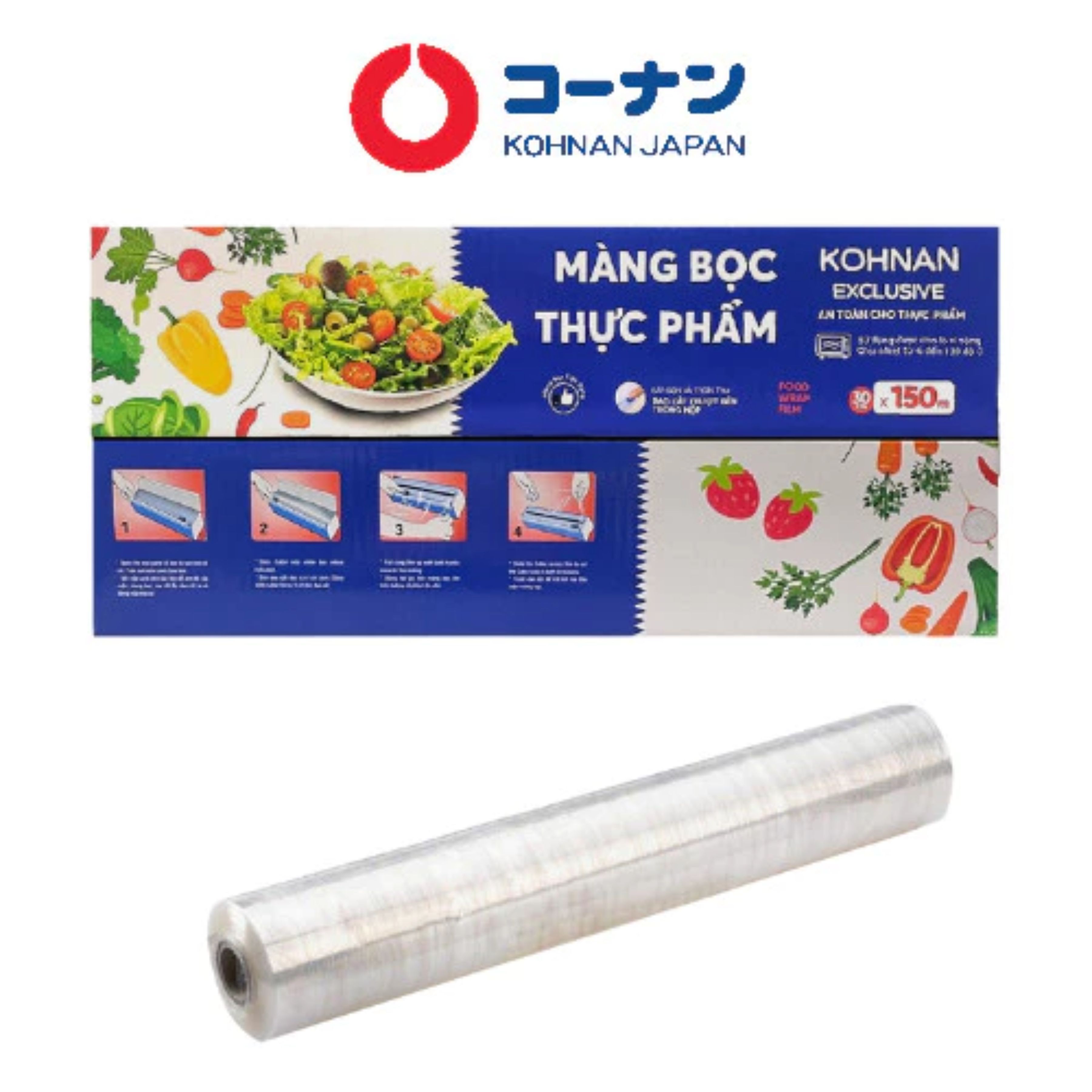 KOHNAN - Màng bọc thực phẩm PE Kohnan 30cm x 150m