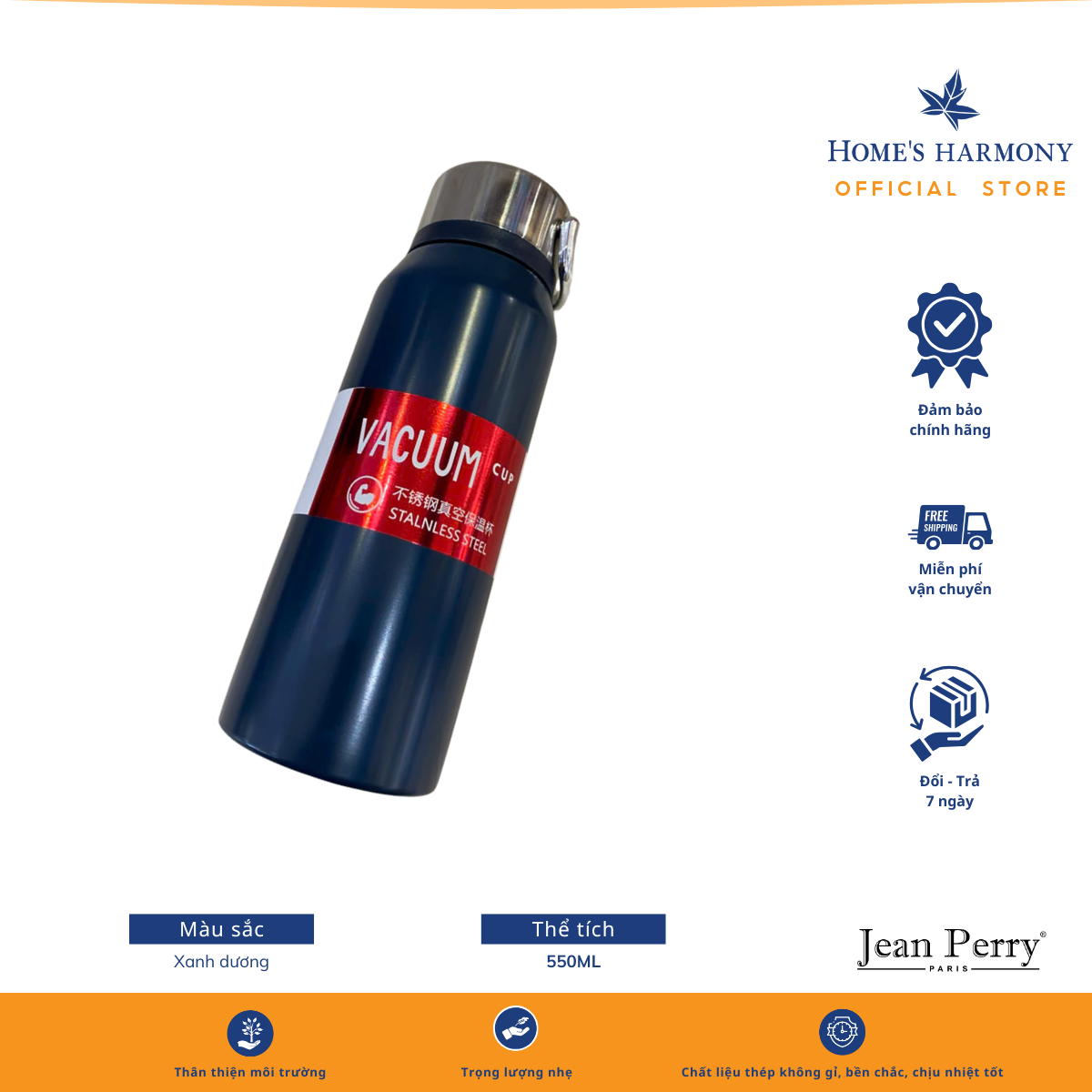 Bình giữ nhiệt cao cấp Inox giữ nóng, lạnh suốt 8 tiếng thể tích 550ml