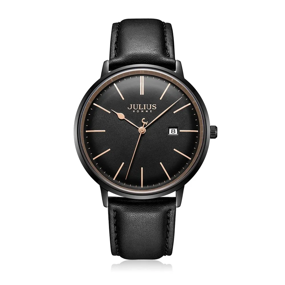 Đồng Hồ Nam JAH-130B Julius Hàn Quốc Dây Da (Đen)