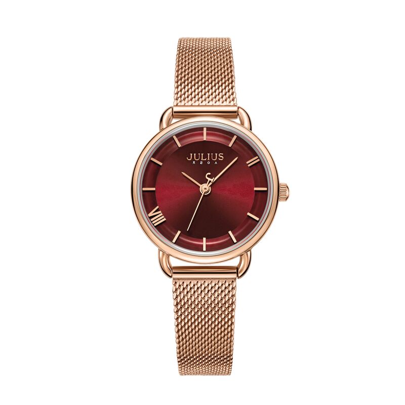 Đồng hồ Nữ Julius JA-1268C Hàn Quốc Dây Thép Không Gỉ (ĐỎ)