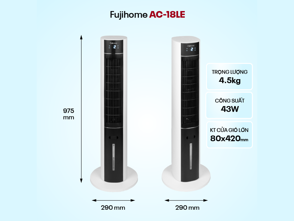 KOHNAN - 075371 Quạt Tháp Hơi Nước AC-18LE