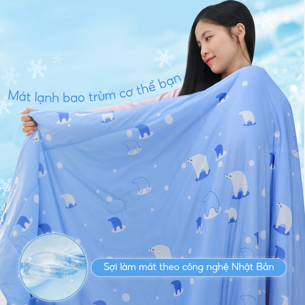 KOHNAN - 070839 Mền Lạnh I-cool Hoa Văn 2m (GIAO MÀU NGẪU NHIÊN)