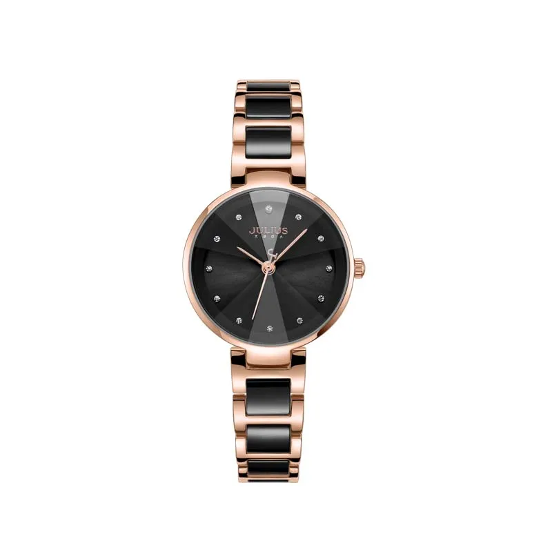 Đồng Hồ Nữ JA-1209D Julius Hàn Quốc Dây Thép (Đen)