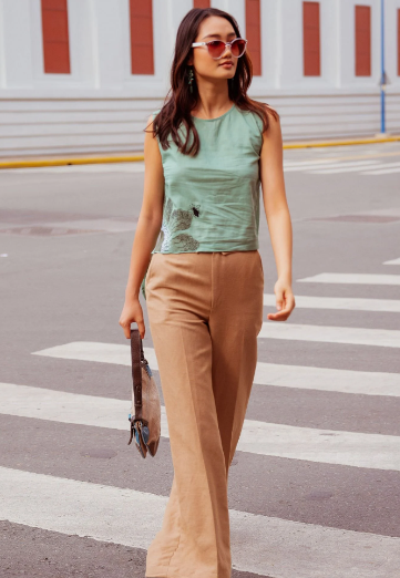 F2 FASHION & FREEDOM - Quần Dài Linen Nâu Autumn Charm
