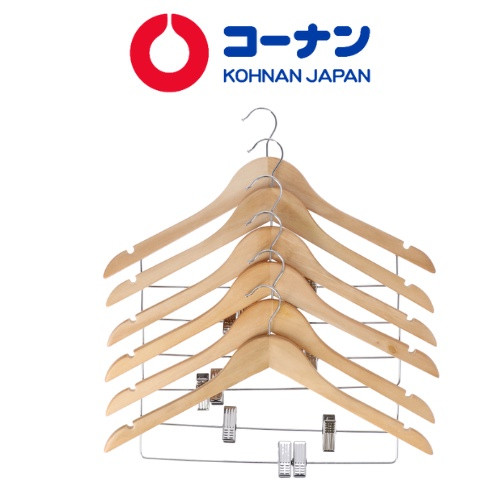 KOHNAN BÌNH TÂN-SET 6 MÓC GỖ KÈM KẸP INOX-4522831096534