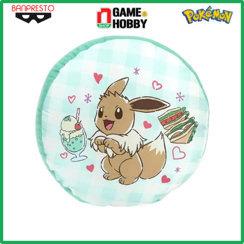 nShop - Gối bông Pokemon Reversible Cushion Cafe Art Eevee - Chính Hãng Banpresto - Kích Thước: 33cm