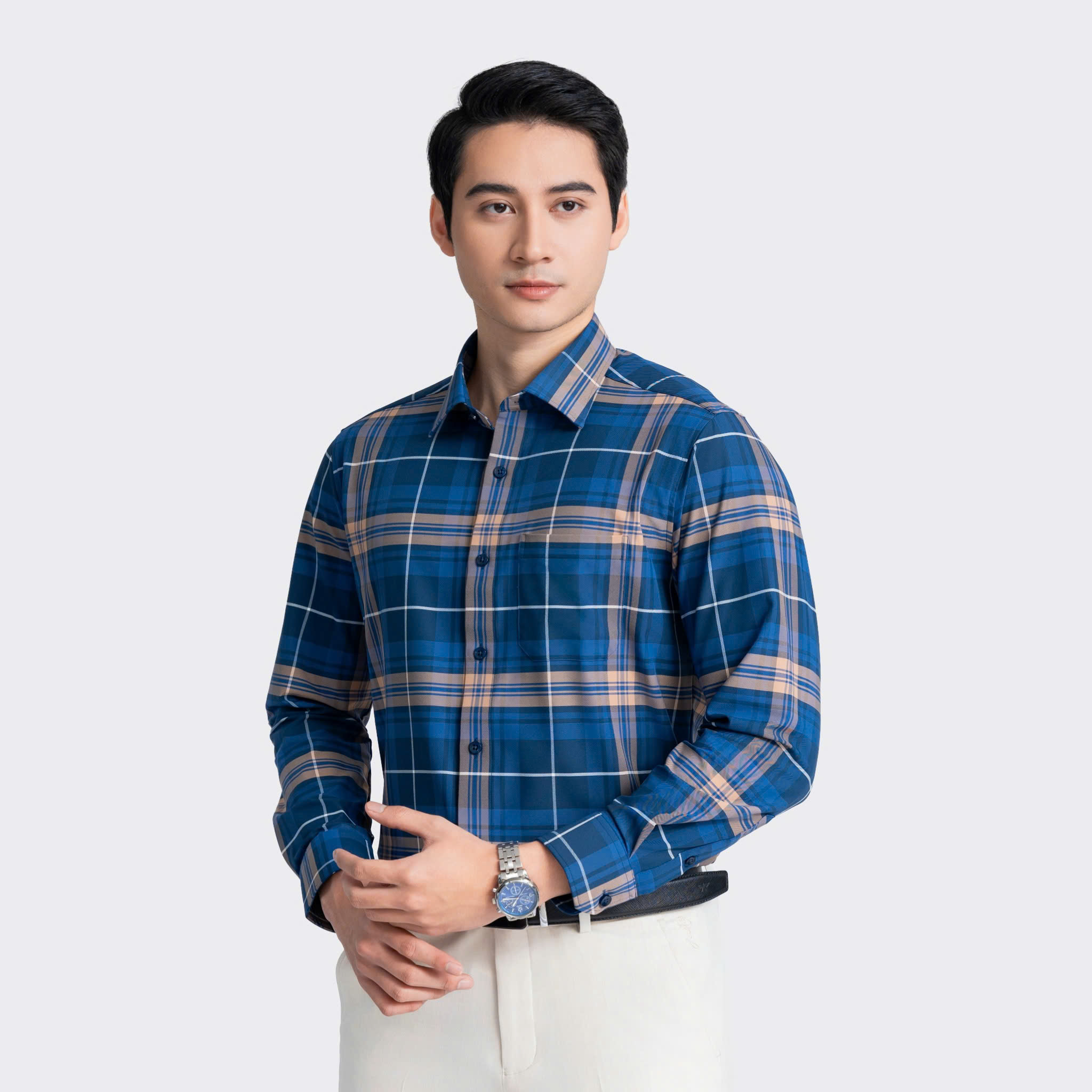 Aristino - Áo Sơ Mi kẻ Nam Business Regular 1LS0100Z