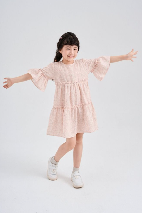 Đầm thô ngắn tay bé gái Rabity 950.092