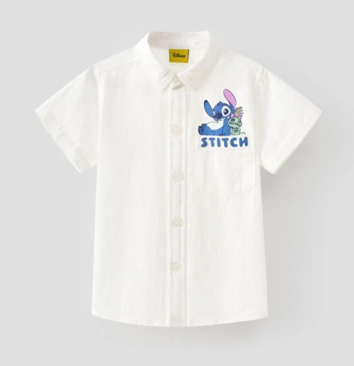 Áo sơ mi Stitch ngắn tay bé trai Rabity 502.016
