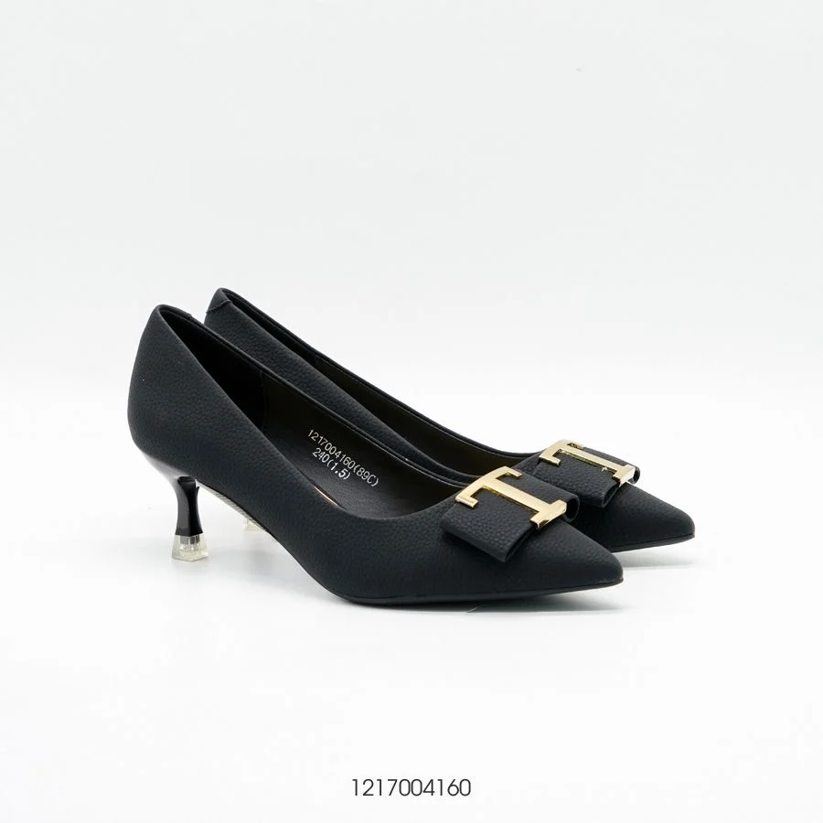 Giày Cao Gót Da Sần Phối Nơ Exull Mode