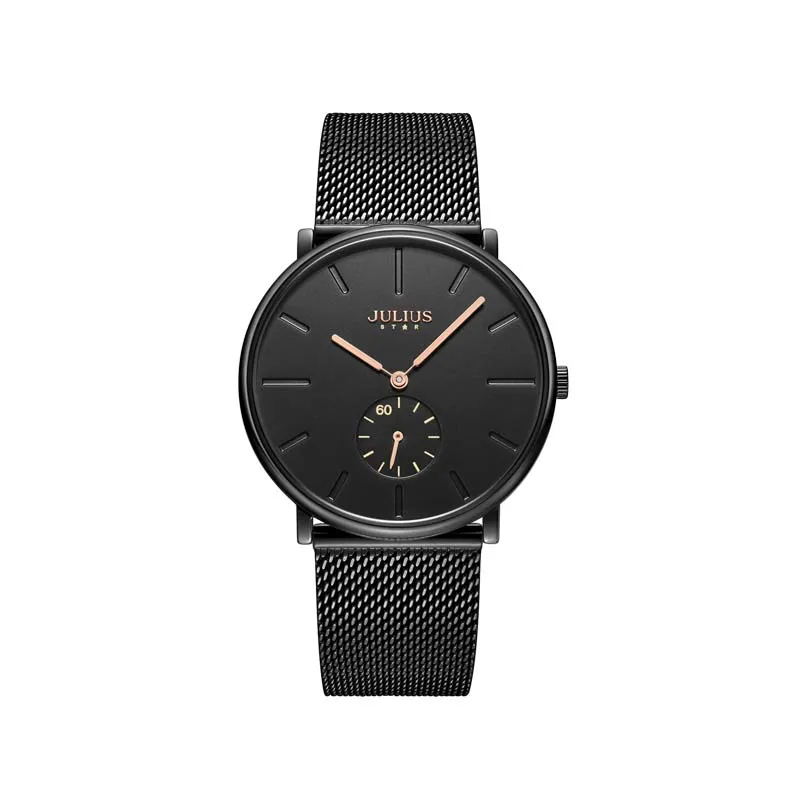 Đồng Hồ Nữ JS-043D Kính Sapphire Julius Hàn Quốc Dây Thép (Đen)