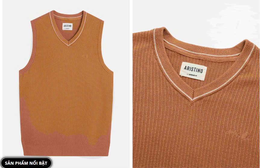 ARISTINO-Áo Gile casual, dệt kiểu len Aristino AJLU01BZ