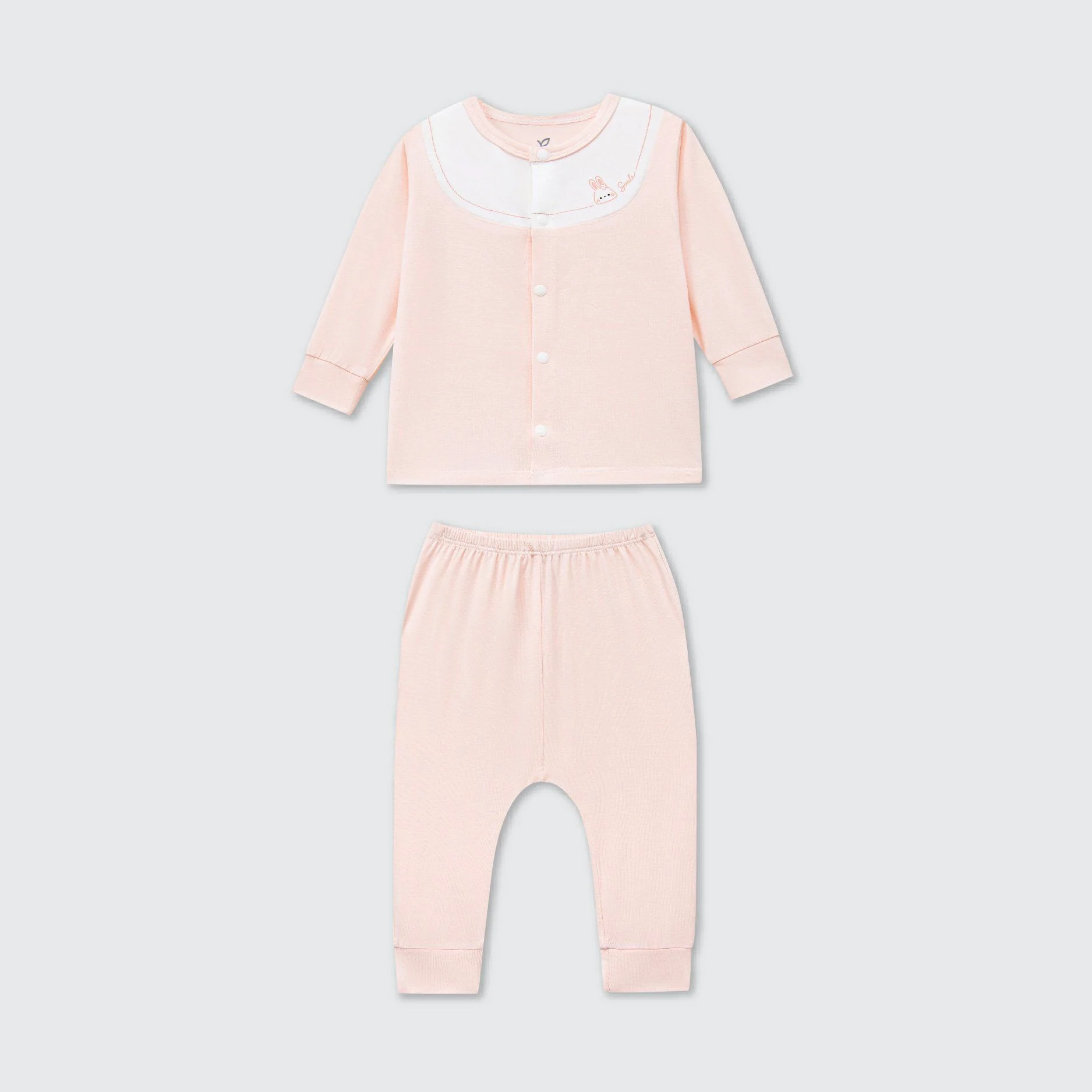 Bộ dài tay cúc giữa La Pomme phối cổ ngọt ngào