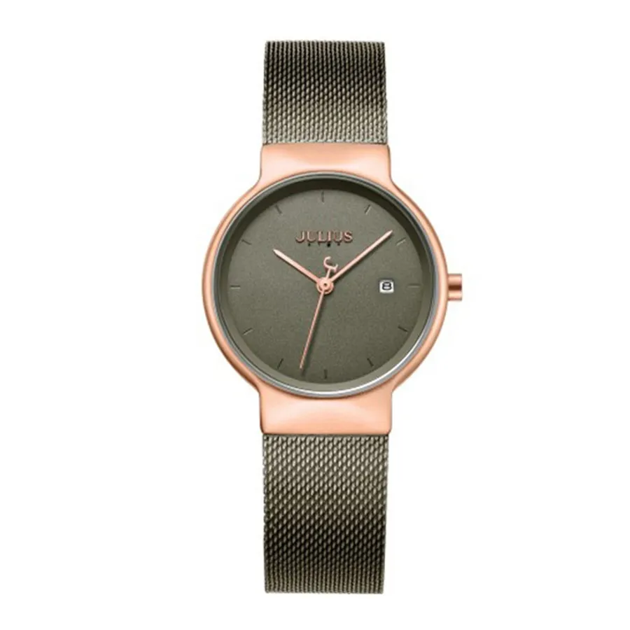 Đồng Hồ Nam JS-009MC Julius Star Hàn Quốc Dây Thép (Xám)