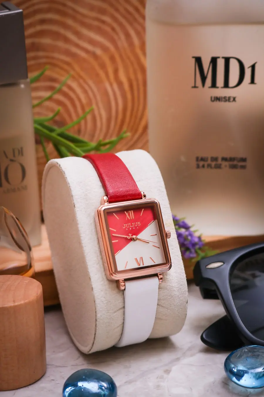 Đồng Hồ Julius JA-1317A Hàn Quốc Dây Thép (Đỏ)
