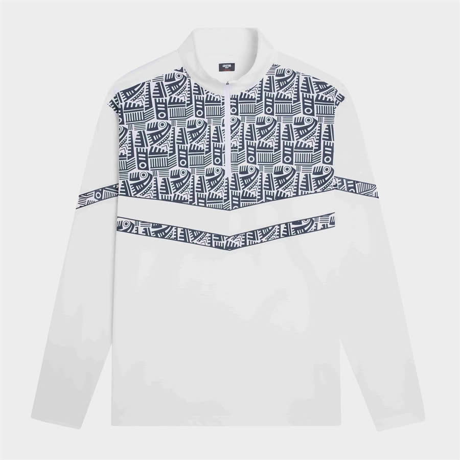 Aristino - Áo Half zip Golf dáng Tech golf AHZG16BZ màu Trắng 4