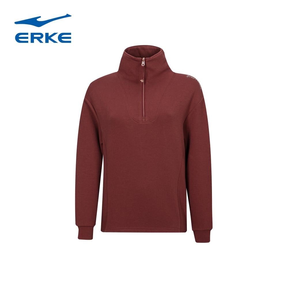 ERKE - Áo nỉ nữ chui đầu có khoá kéo ERKE 12225302316