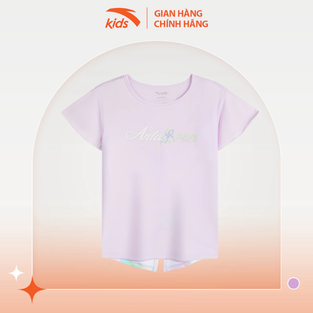 Anta Kids - Áo Phông Thể Thao Bé Gái Anta Kids Running mềm mại polyester co giãn 4 chiều, thoáng khí 3624B9102
