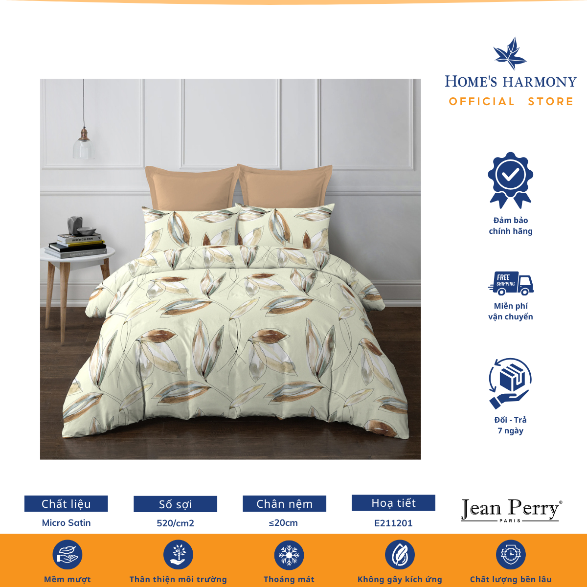 Bộ drap, áo gối kèm chăn Micro Satin Edana đa dạng màu sắc, họa tiết 1m6, 1m8