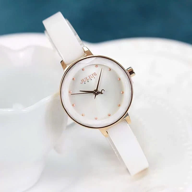 Đồng hồ nữ Julius Hàn Quốc JA-1348A dây đá (Trắng)