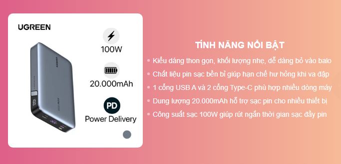 KOHNAN - 072484 PSDP 20KmAh 100W UGREN 25188