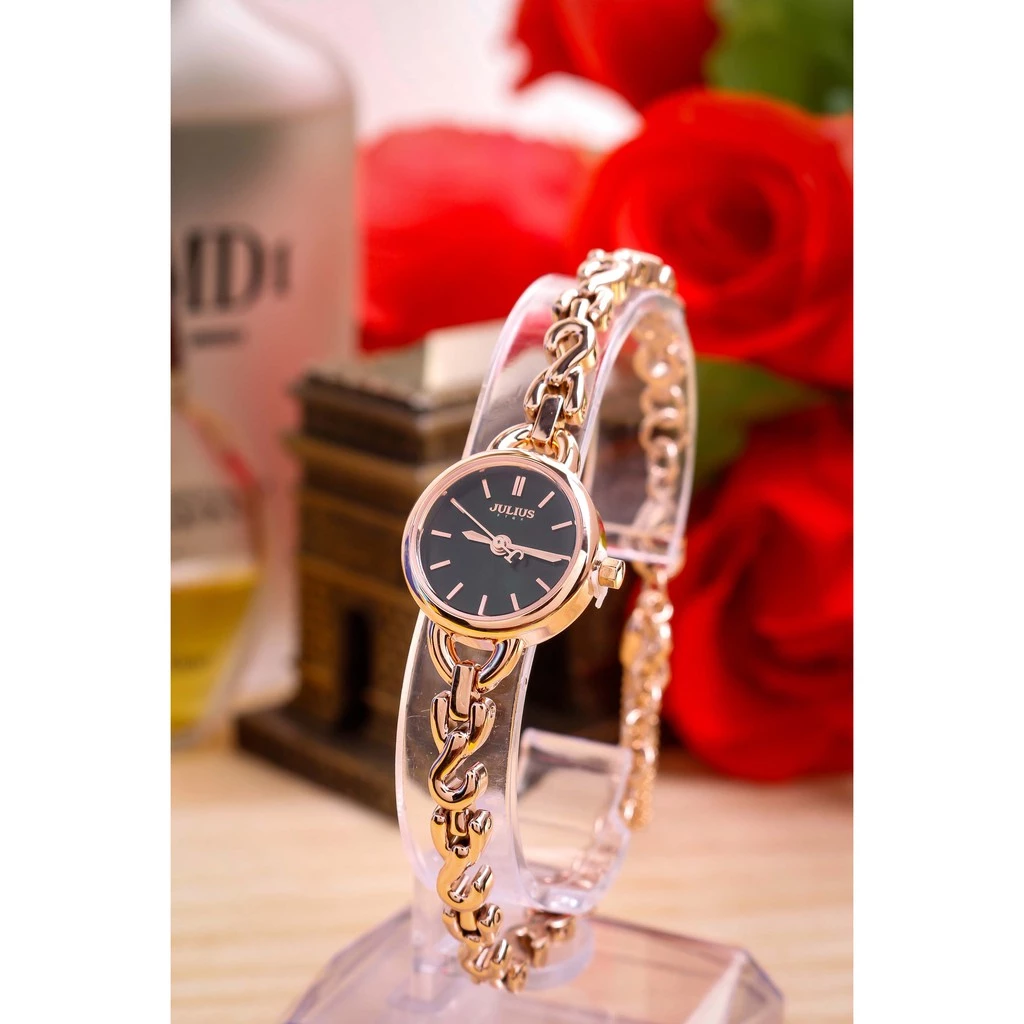 Đồng Hồ Nữ JS-018D Julius Star Hàn Quốc dây thép dạng lắc tay