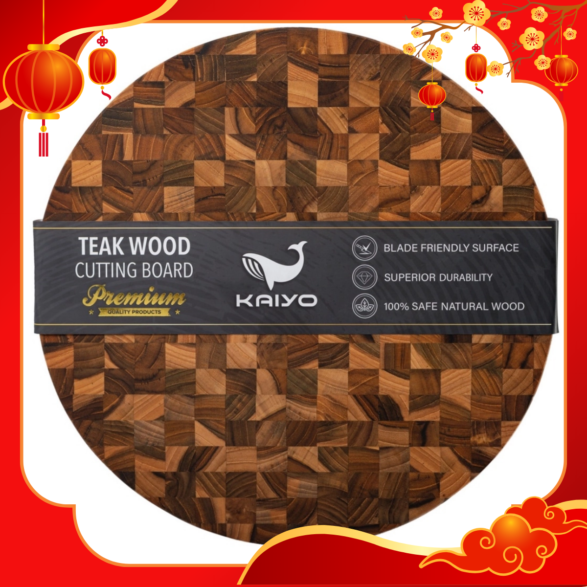 KOHNAN - Thớt Gỗ TEAK Tròn 30cm