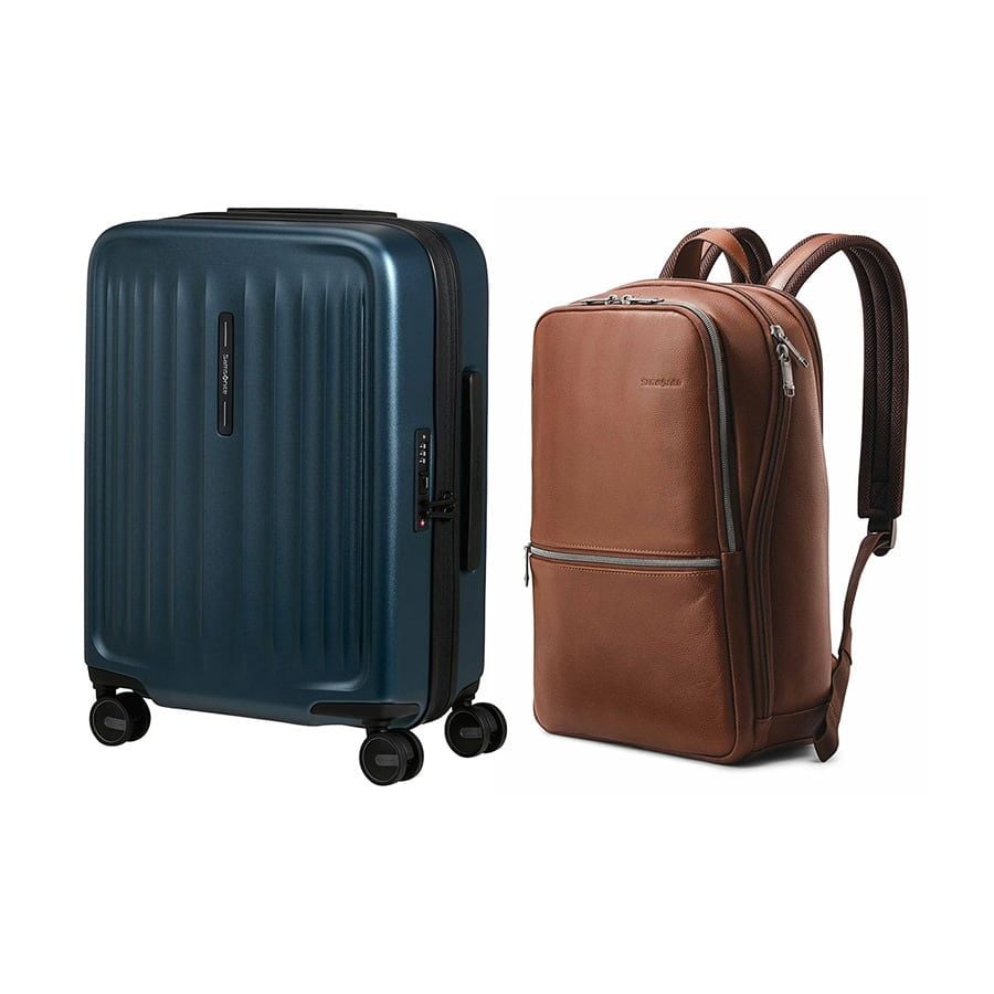 Samsonite Set B4: Vali kéo Fyrm 55/20 + Balo laptop 14.1 Sam Classic Leather