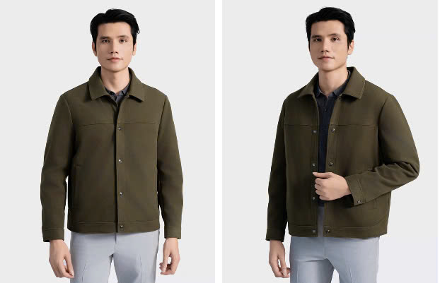 ARISTINO -Áo khoác 2 lớp cổ Đức Aristino dạng khuy bấm tiện lợi AJK030BZ