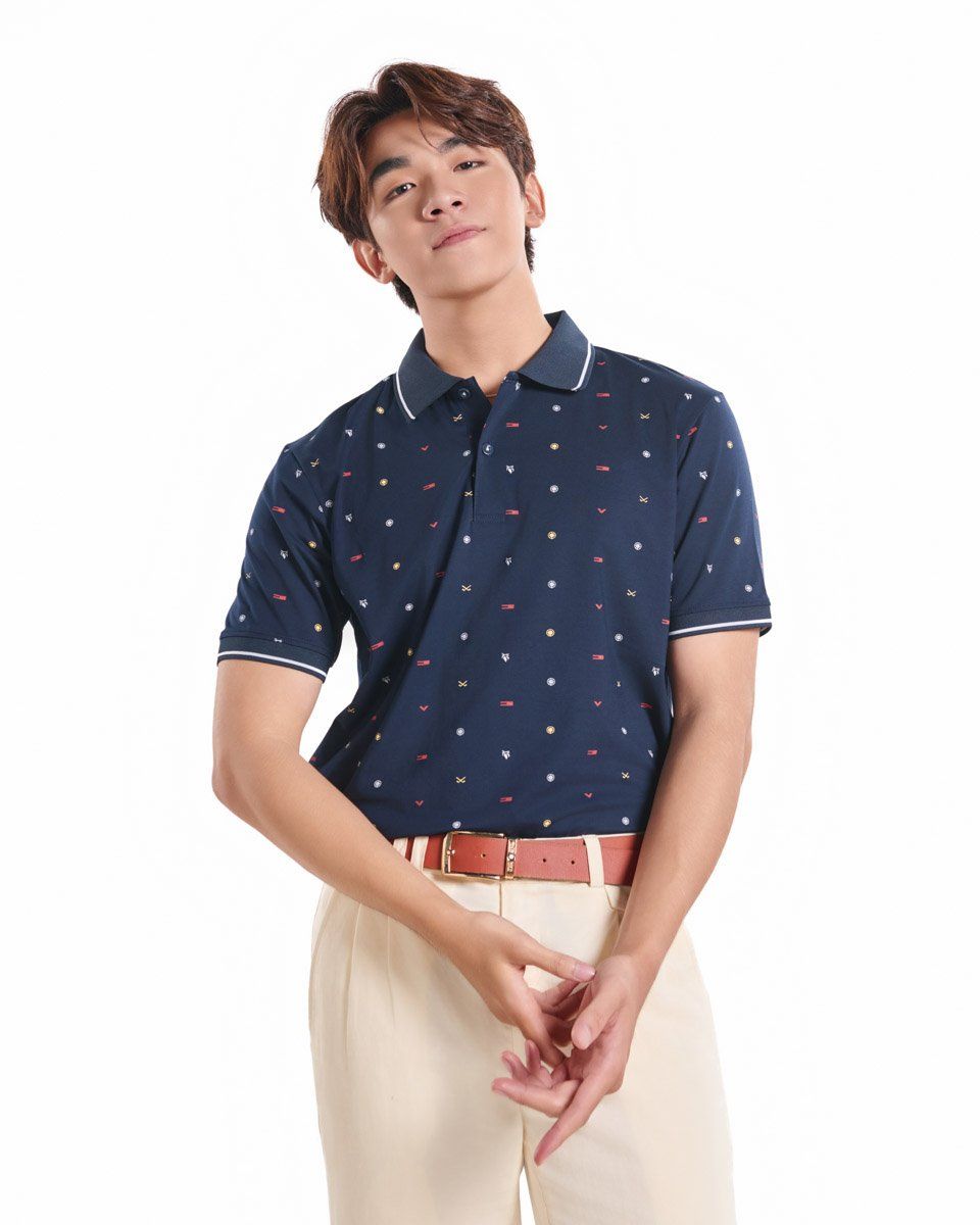 F2 FASHION & FREEDOM- Áo Thun Nam Cotton Xanh Họa Tiết Nhiều Màu Casual Menswear