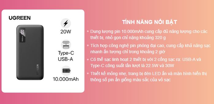 KOHNAN - 071121 PSDP 10KmAh 20W UGREEN 25742