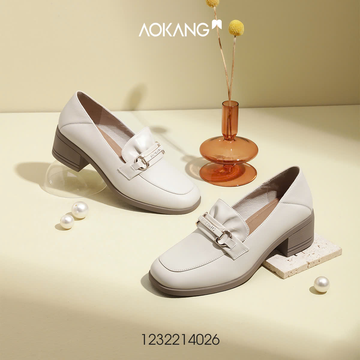 Giày nữ da bò Aokang