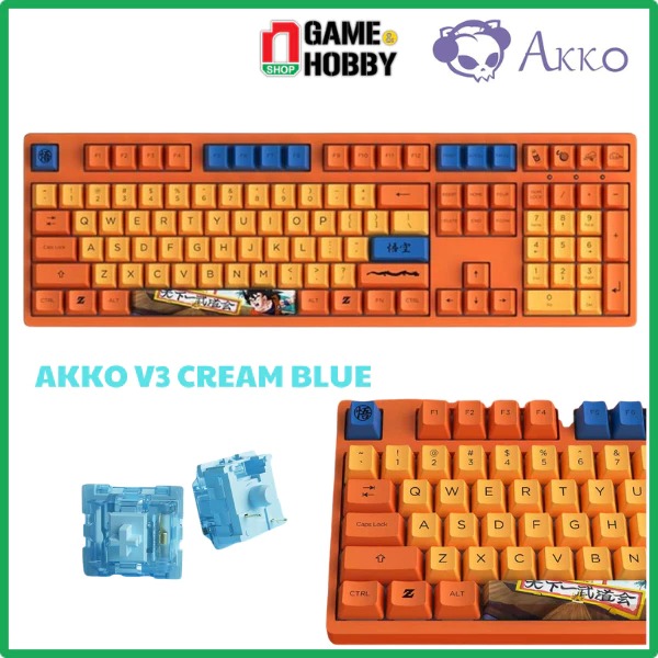 nShop - Bàn phím cơ AKKO 3108 RF Dragon Ball Z Goku - Dual-mode / AKKO Switch V3 Cream Blue Chính hãng Akko Layout: Fullsize. Số phím: 108 phím