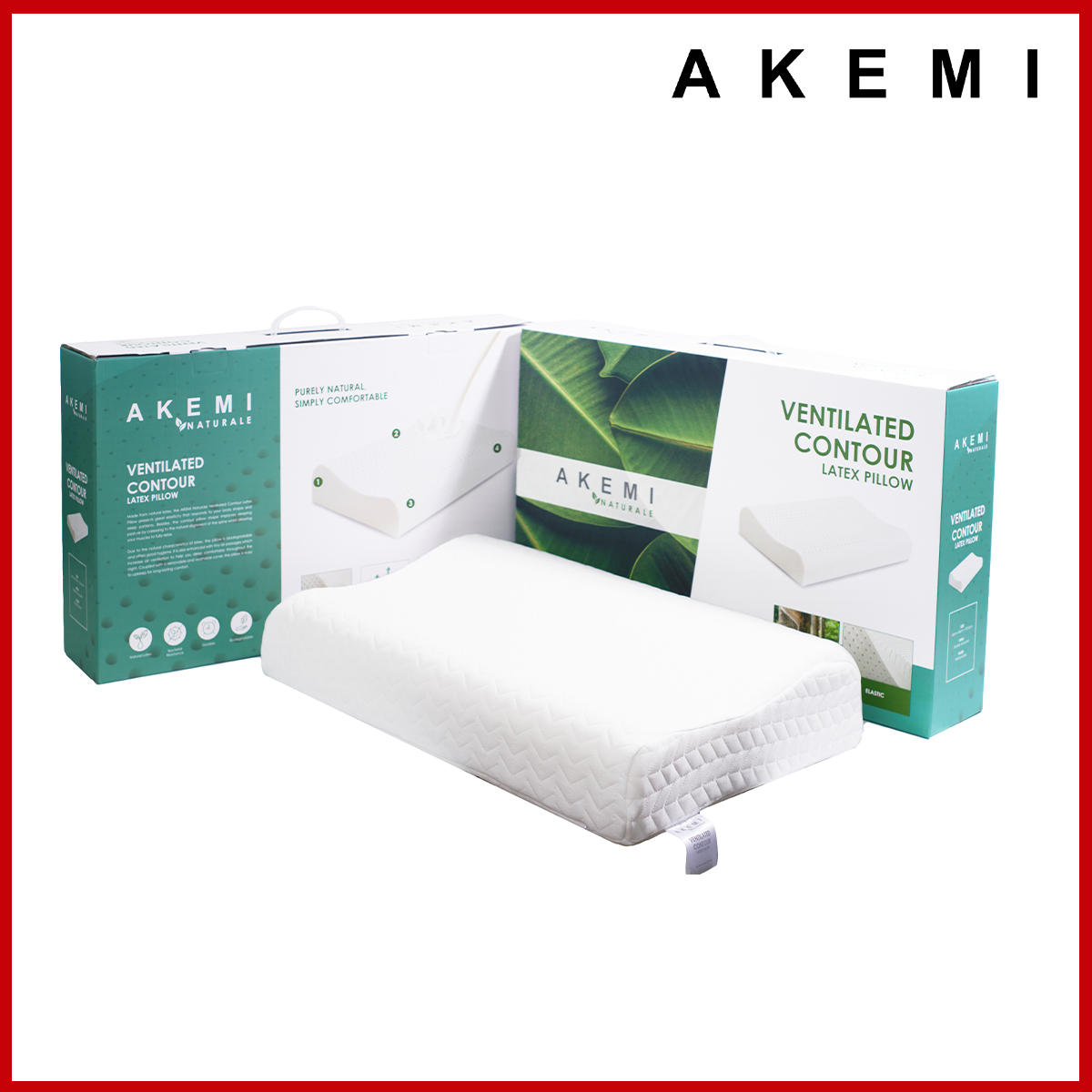 AKEMI - Gối Nằm NATURALE VENTILATED CONTOUR LATEX PILLOW