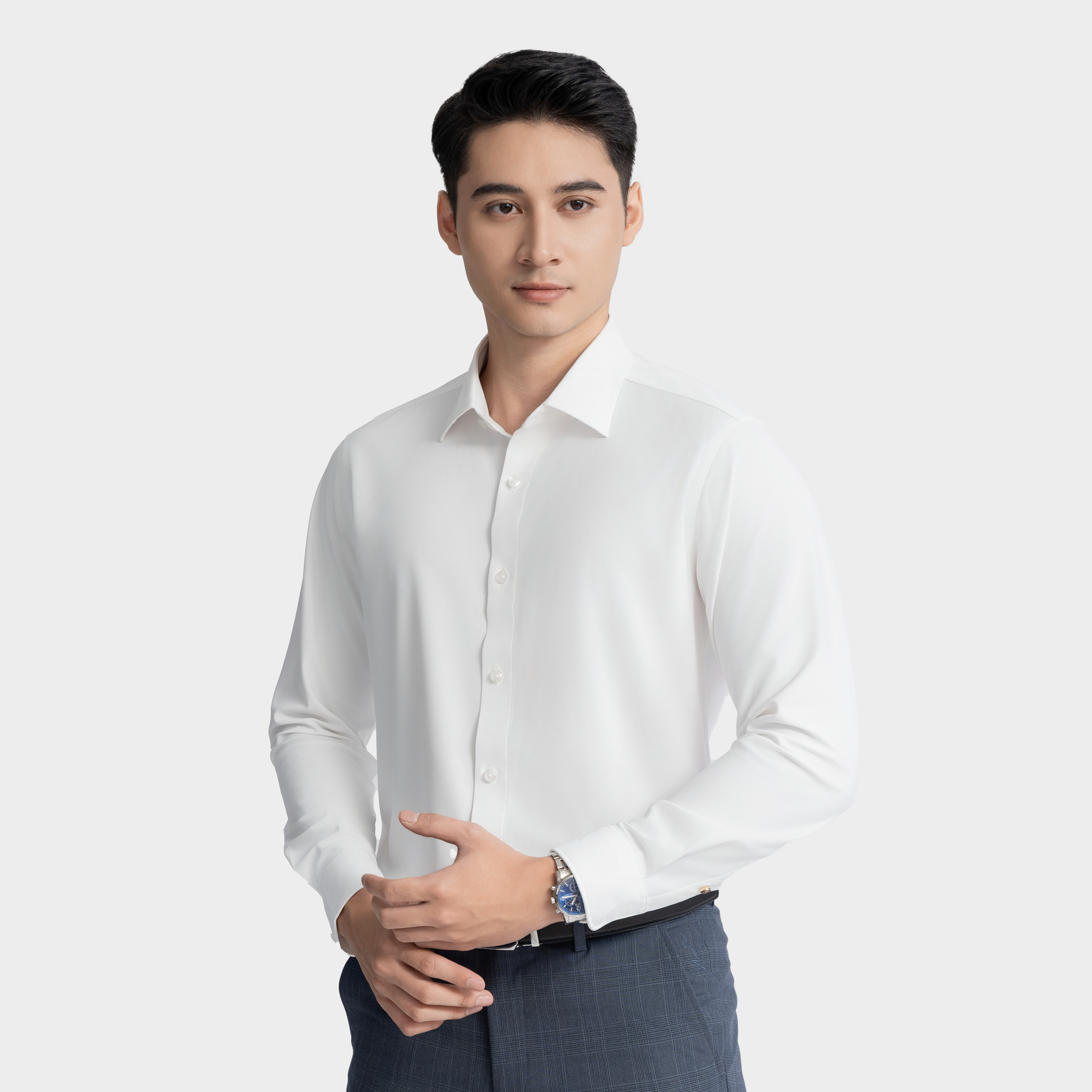 Aristino - Áo sơ mi trắng Knit Nhật Aristino Business 1LS0840Z